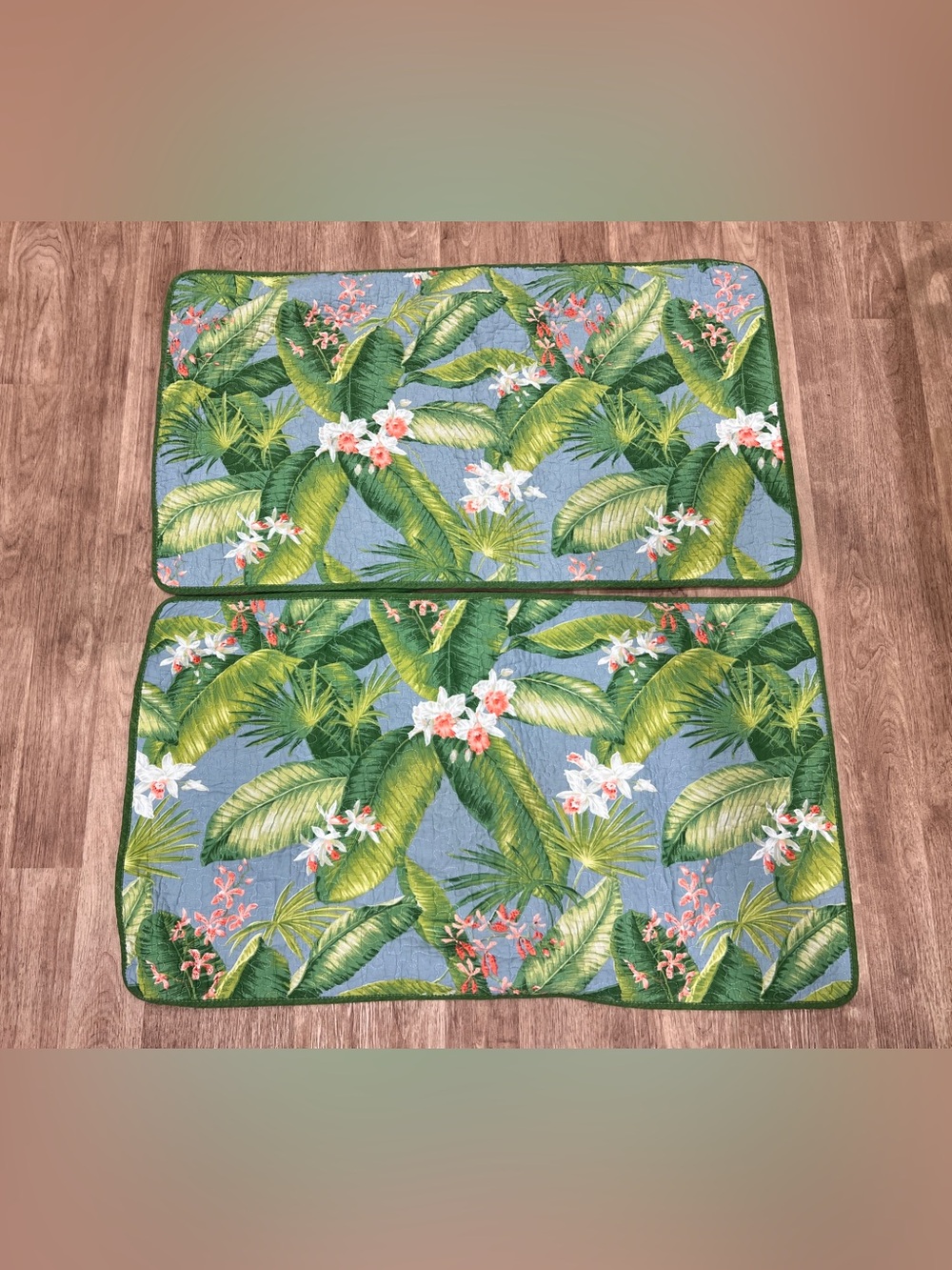 Tommy Bahama Aregada Dock King Pillow Shams Set of 2 Tropical Palm Leaf